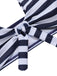 Dark Blue 1930s Stripes Halter Buttons Swimsuit, vintage swimsuit, pin-up swimwear - perfect for women who love vintage and retro fashion