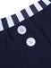 Dark Blue 1930s Stripes Halter Buttons Swimsuit, vintage swimsuit, pin-up swimwear - perfect for women who love vintage and retro fashion