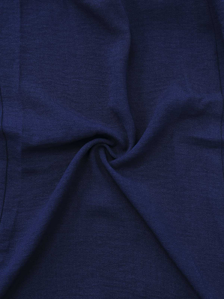 Dark Blue 1940s Contrast-Trim Belted Shirt Dress - vintage dress, retro fashion