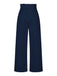 Dark Blue 1940s High Waist Bow Waist Pants - vintage fashion, retro style