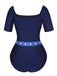 Dark Blue 1940s Stars One-Piece Swimsuit, vintage swimsuit, pin-up swimwear - perfect for women who love vintage and retro fashion