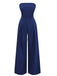 Dark Blue 1940s Wrap Style Wide Leg Jumpsuit 3