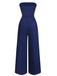 Dark Blue 1940s Wrap Style Wide Leg Jumpsuit 4