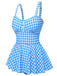 Dark Blue 1950s Plaid Spaghetti Strap Swimsuit, vintage swimsuit, pin-up swimwear - perfect for women who love vintage and retro fashion