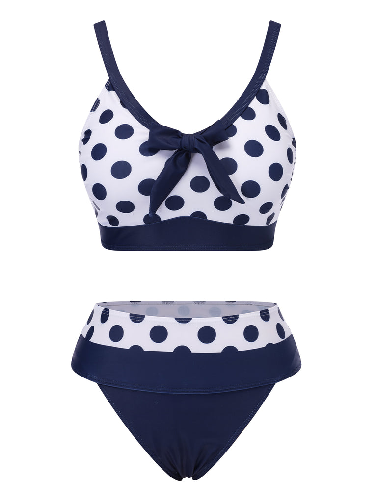 1950s Polka Dot Bow Patchwork | 1950s | vintage swimsuit, retro beachwear