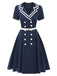 [Pre-Sale] Dark Blue 1950s Sailor Style Double Breasted Dress, vintage dress, retro fashion, rockabilly, pin-up fashion - perfect for women who love vintage and retro fashion