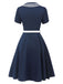 Dark Blue 1950s Sailor Style Double Breasted Dress — a 1950s silhouette that turns sidewalks into runways