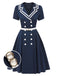 [Pre-Sale] Dark Blue 1950s Sailor Style Double Breasted Dress, vintage dress, retro fashion, rockabilly, pin-up fashion - perfect for women who love vintage and retro fashion