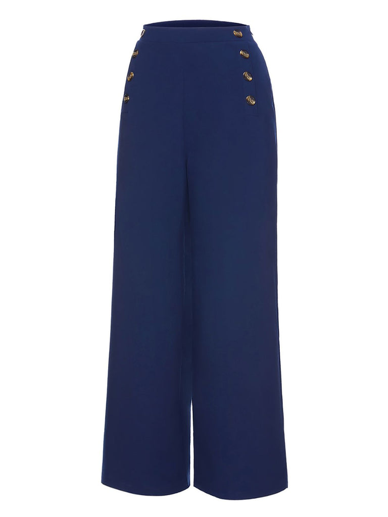 1950s Solid Button Wideleg Pants | 1950s | vintage fashion, retro style