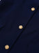 Dark Blue 1960s Contrast Raw Cuffs Buttons Dress - vintage dress, retro fashion
