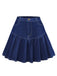 Dark Blue 1960s Ruffled Denim Skirt - vintage skirt, retro style