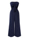 Dark Blue 1960s Solid Bow Strapless Jumpsuit, vintage romper, retro jumpsuit - perfect for women who love vintage and retro fashion