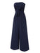 Dark Blue 1960s Solid Bow Strapless Jumpsuit, vintage romper, retro jumpsuit - perfect for women who love vintage and retro fashion