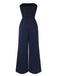 Dark Blue 1960s Solid Bow Strapless Jumpsuit, vintage romper, retro jumpsuit - perfect for women who love vintage and retro fashion
