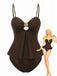 Dark Brown 1950s Solid Tankini - vintage fashion, retro style