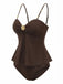 Dark Brown 1950s Solid Tankini - vintage fashion, retro style
