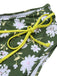 She's wearing Dark Green 1940s Halter Bow Floral Swimsuit and the whole beach remembers the 1940s