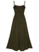 Dark Green 1940s Solid Button Sling Dress, vintage dress, retro fashion - perfect for women who love vintage and retro fashion