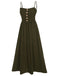 Dark Green 1940s Solid Button Sling Dress, vintage dress, retro fashion - perfect for women who love vintage and retro fashion