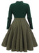 Dark Green 1950s Plaid Knitting Dress — the kind of 1950s dress that makes strangers smile