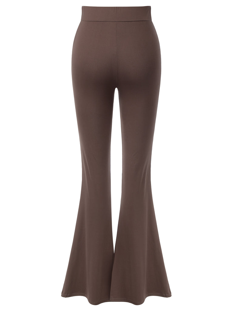 Dark Khaki 1950s Solid Flared Pants, vintage fashion, retro style - perfect for women who love vintage and retro fashion
