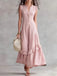 Dark Pink 1950s Cotton Linen Sleeveless Swing Dress, vintage dress, retro fashion, rockabilly, pin-up fashion - perfect for women who love vintage and retro fashion