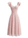 Dark Pink 1950s Square Neck Dress Dress