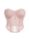 Dark Pink 1980s Lace Solid Bandeau Top - vintage fashion, retro style