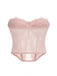 Dark Pink 1980s Lace Solid Bandeau Top - vintage fashion, retro style