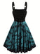 Dark blue 1950s Bat Lace-Up Halloween dress - vintage dress, retro fashion, rockabilly