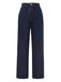 Deep Blue 1950s Denim Straight Leg Pants - vintage fashion, retro style