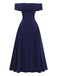 Deep Blue 1950s Vintage Retro Dress 3