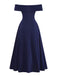 Deep Blue 1950s Vintage Retro Dress 2