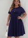 She slips into this Deep Blue 1950s Solid Front Cross Dress and suddenly it's a 1950s daydream