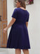 This Deep Blue 1950s Solid Front Cross Dress wraps her in 1950s elegance, one twirl at a time
