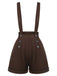 Deep Brown 1940s Buttons Overalls Shorts: timeless 1940s elegance she makes her own