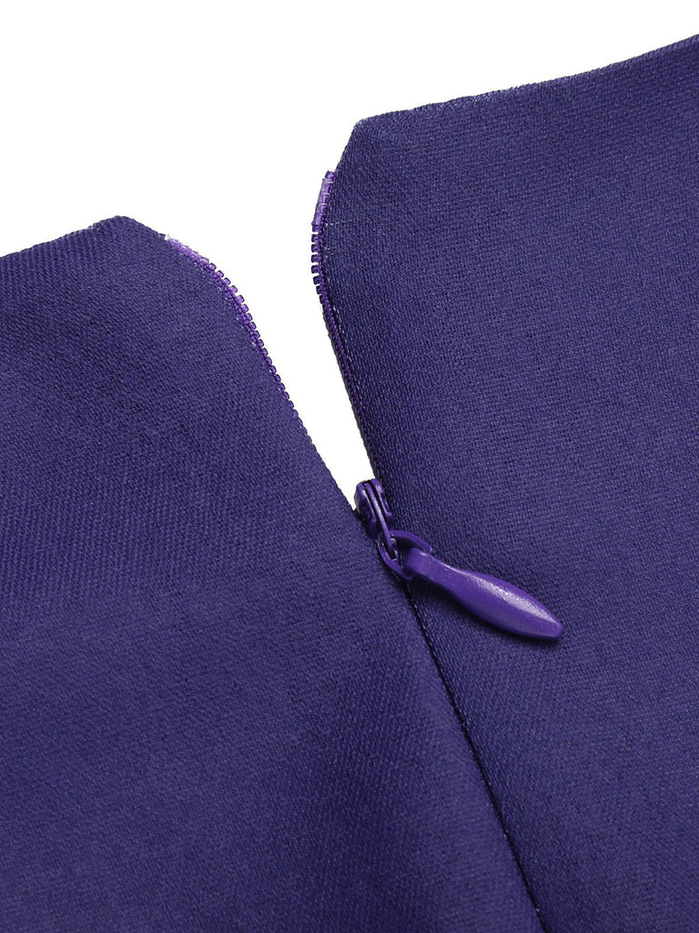 Deep Purple 1950s Halloween V-Neck Swing Dress, vintage dress, retro fashion, rockabilly, pin-up fashion - perfect for women who love vintage and retro fashion