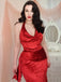 She slips into this Deep Red 1930s Glitter Cowl Neck Mermaid Dress and suddenly it's a 1930s daydream