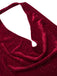 She slips into this Deep Red 1930s Glitter Cowl Neck Mermaid Dress and suddenly it's a 1930s daydream
