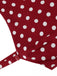 Deep Red 1940s Polka Dot Straps Jumpsuit, vintage romper, retro jumpsuit - perfect for women who love vintage and retro fashion