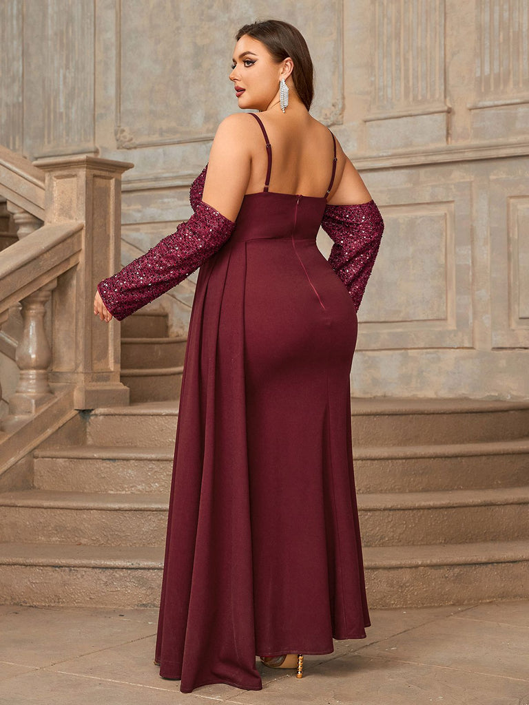 She slips into this Deep Red 1960s Spaghetti Strap Sequined Dress and suddenly it's a 1960s daydream