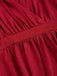 Deep Red 1970s Batwing Sleeve Ruffled Top - vintage fashion, retro style, elegant red