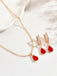 Drop Earrings & Necklace Set - vintage fashion, retro style
