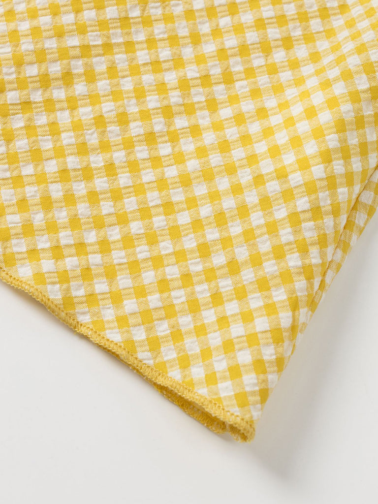 Yellow 1960s Halter V-Neck Plaids Dress