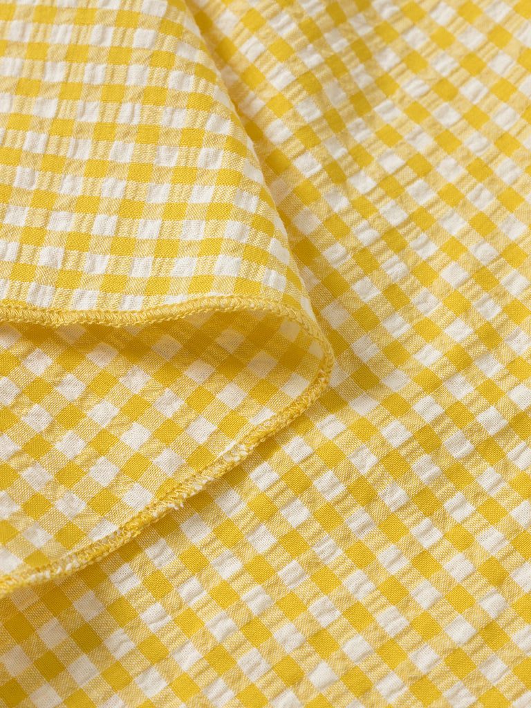 Yellow 1960s Halter V-Neck Plaids Dress