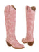 This Embroidered Chunky Heel Mid-Calf Cowboy Boots whispers vintage secrets to those who notice