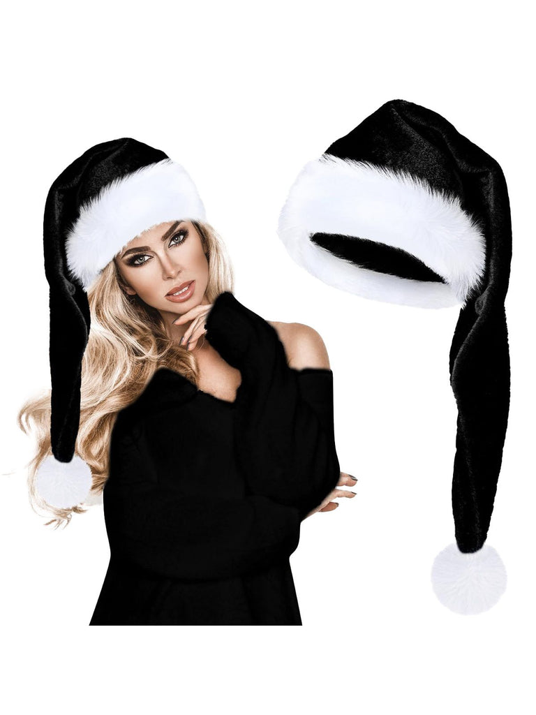 Extended Length Fluffy Christmas Hat - vintage fashion, retro style