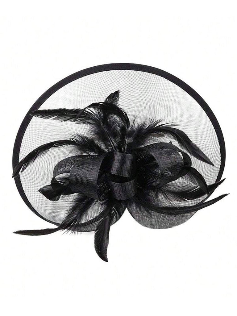 Feather Fascinator Hat With Veil - vintage fashion, retro style