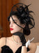 Feather Fascinator Hat With Veil - vintage fashion, retro style