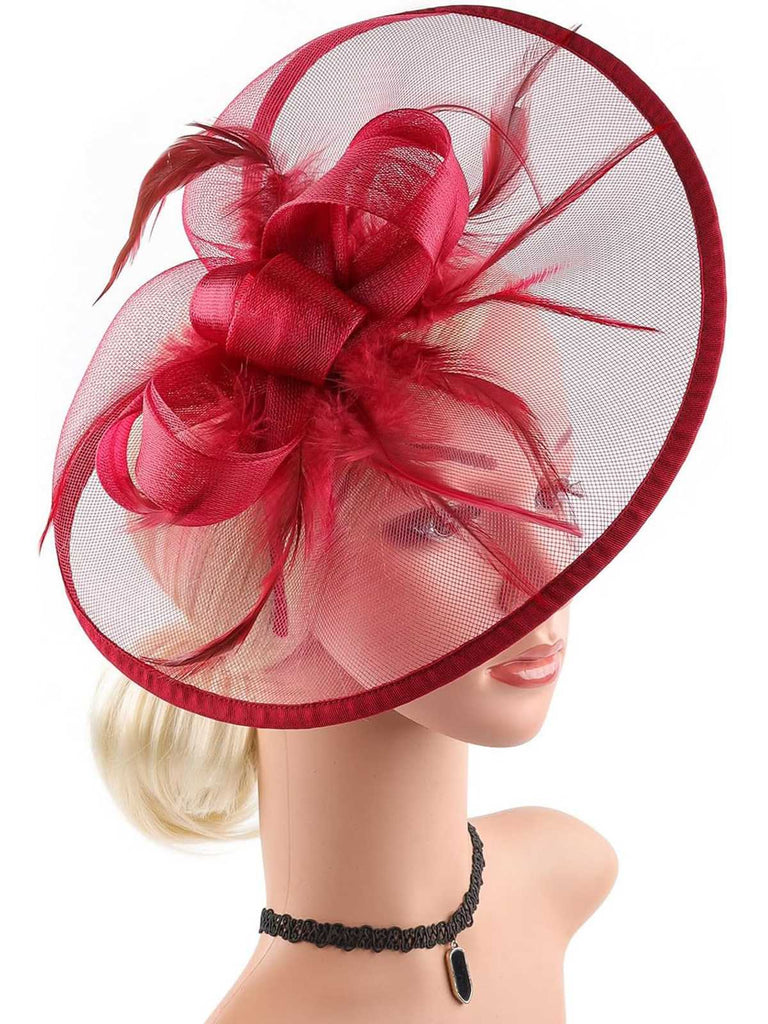 Feather Fascinator Hat With Veil - vintage fashion, retro style